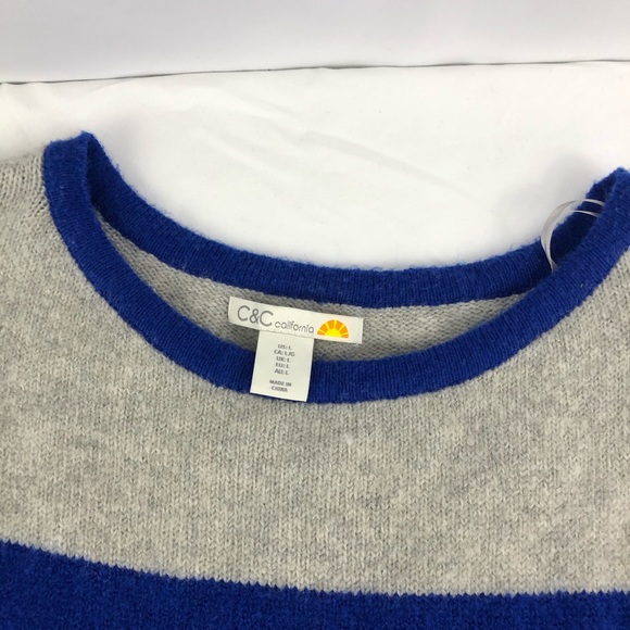 C&C California Blue and Gray Color Block Sweater - Picture 5 of 6